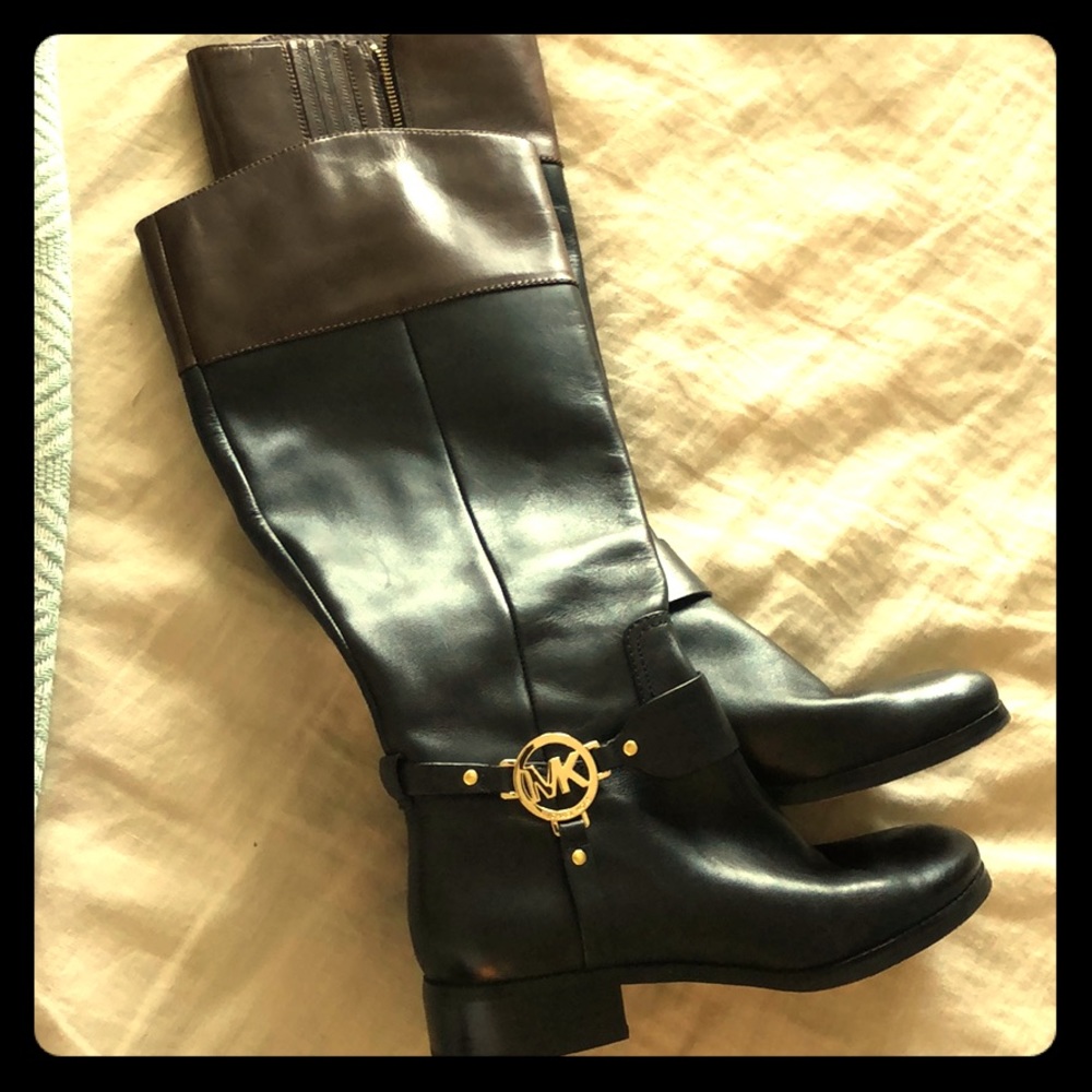 Michael Kors leather boots black/brown